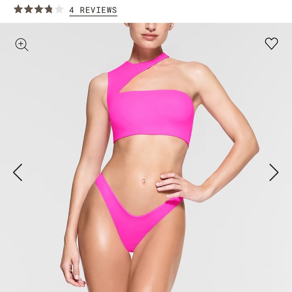 Skims Vibrant Pink asymmetrical top